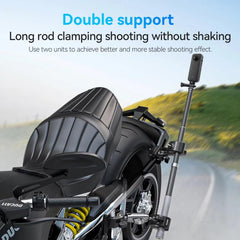 TELESIN Camera Double Clip Crab Clamp 360 Rotating Motorcycle Bicycle Handlebar Mount, Double Clip