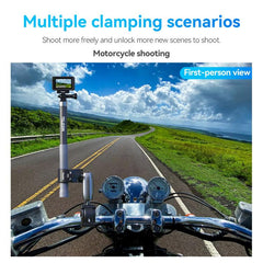 TELESIN Camera Double Clip Crab Clamp 360 Rotating Motorcycle Bicycle Handlebar Mount, Double Clip