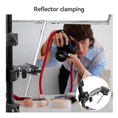 TELESIN Camera Double Clip Crab Clamp 360 Rotating Motorcycle Bicycle Handlebar Mount, Double Clip