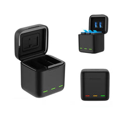 For GoPro HERO13 Black TELESIN 3 Slots Charging Case Compact Storage Box