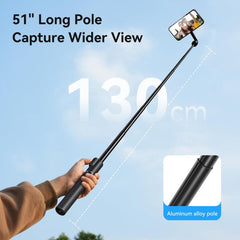 TELESIN 1.3m Magnetic Selfie Stick Tripod Phone Stand for Outdoor Vlog & Live Streaming with Bluetooth Remote