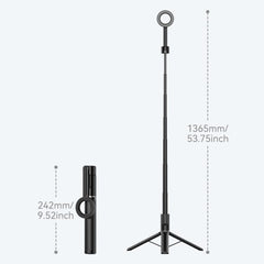 TELESIN 1.3m Magnetic Selfie Stick Tripod Phone Stand for Outdoor Vlog & Live Streaming with Bluetooth Remote