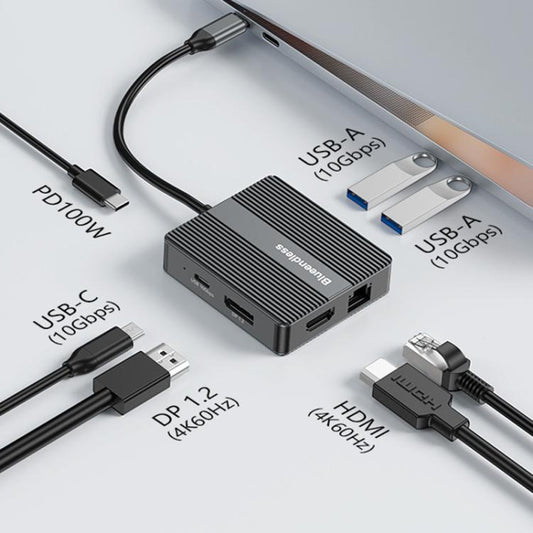 7 In 1 Docking Station Gigabit Ethernet Port High-Speed Transfer HUB