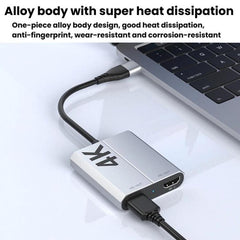 USB3.0+Type-C To Dual HDMI Extender 4K 60HZ Dual Screen Heterodyne HD Video Converter