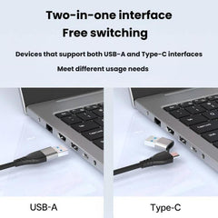 USB3.0+Type-C To Dual HDMI Extender 4K 60HZ Dual Screen Heterodyne HD Video Converter