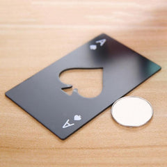 2 PCS Stainless Steel Bottle Beer Opener Poker Playing Card Spades Soda Bottle Cap Opener