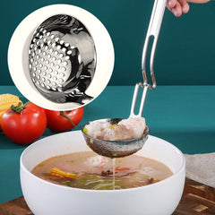 Stainless Steel Hot Pot Hanging Wall Spoon Creative Fishing Spoon Porridge Spoon, Soup Spoon, Colander