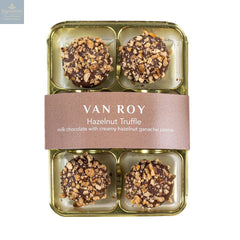 Van Roy 6 pack of hazelnut truffles in cello
