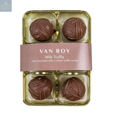 Van Roy 6 pack of milk chocolate truffles in cello