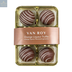 Van Roy 6 pack of orange liqueur truffles in cello
