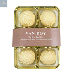 Van Roy 6 pack of white chocolate truffles in cello