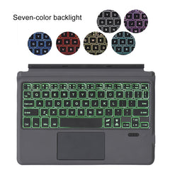 1087D Magnetic Colorful Backlight Bluetooth V3.0 Keyboard with Touchpad for Microsoft Surface GO