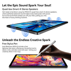 Blackview MEGA 8 Tablet PC, 12GB+256GB, 13 inch Android 15 Unisoc Tiger T620 Octa Core, Network: 4G, Global Version with Google Play