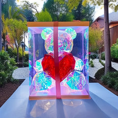 Enchanting LED Bear Figurine - USB & Battery Powered, Perfect for Christmas, Valentine's Day, Weddings, Birthdays & Parties - Contemporary Style with Gift Box Packaging