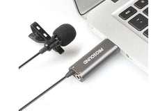 ProSound Lavalier USB-A Microphone Omnidirectional Electret Condenser with 3.5mm Audio Socket