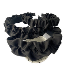 Black Large Intestine High-grade Satin Pleated Headband