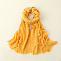 Artistic Sunscreen Solid Color Cotton And Linen Scarf