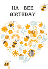 Ha-Bee Birthday Card | Bee Card | Greeting Card | Birthday card