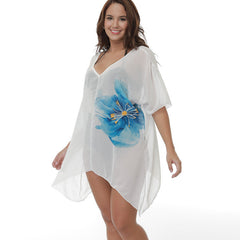 Plus Size Bikini Cover-up Loose Beach Sun Protection Blouse