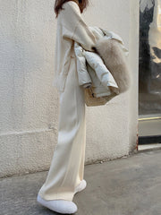 Women's Autumn And Winter Knitting Wide-leg Pants High Waist Drooping Mopping Casual