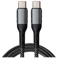 Maplin USB-C to USB-C 60W PD Braided Cable - Silver