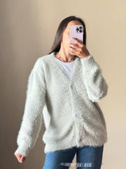 Loose V-neck Mink-like Top Soft And Thickened