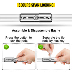 VEVOR Chimney Sweep Kit 39in Nylon Chimney Rods and Brush Head Electric Drill Drive Sweeping Cleaning Tool for Fireplace Chimney