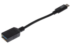 Maplin USB-C to USB-A 3.1 Gen 1 Female Adapter - Black, 14cm
