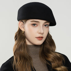 Autumn And Winter Retro Style Feather Decorative Wool Beret