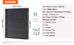 VEVOR Jersey Display / Sports Card Display Frame Case, Large Lockable Sport Shadow Box, 98% UV Protection PC Glass and Hangers