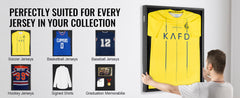 VEVOR Jersey Display / Sports Card Display Frame Case, Large Lockable Sport Shadow Box, 98% UV Protection PC Glass and Hangers
