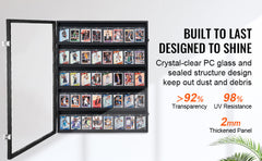 VEVOR Jersey Display / Sports Card Display Frame Case, Large Lockable Sport Shadow Box, 98% UV Protection PC Glass and Hangers