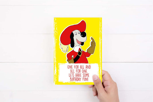 Dogtanian Birthday Card | All for One, One For all | Retro Card | Greeting Card