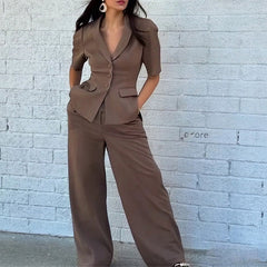 Top And Trousers Suit Slim Fit Waist