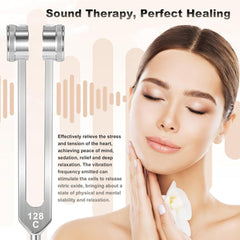 128 Hz Tuning Fork Set Weighted Bio-Acoustic Tuning Fork For Healing Chakra,Sound Therapy,Reliever Stress