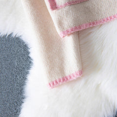 Women's Contrast Color Elegant Fashion Casual Loose Front Lace-up Pocket Knitted Cardigan