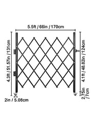 VEVOR Single Folding Security Gate 1.5-2m x 1.22-3.66m Folding Door Gate Steel Accordion Flexible Expanding Security Gate Black