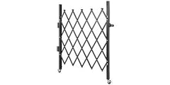 VEVOR Single Folding Security Gate 1.5-2m x 1.22-3.66m Folding Door Gate Steel Accordion Flexible Expanding Security Gate Black