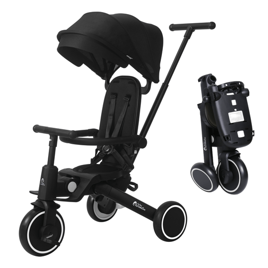Foryourlittleone Xplor 6 in 1 Foldable Trike - Jet Black (10m-5y)