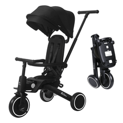 Foryourlittleone Xplor 6 in 1 Foldable Trike - Jet Black (10m-5y)