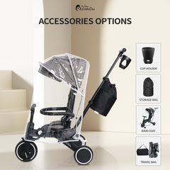 Foryourlittleone Xplor Ultimate 6 in 1 Foldable Trike - Jet Black (10m-5y)