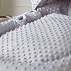 Grey Dimple Grey Wicker Baby Moses Basket With Stand