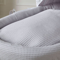 Grey Waffle Grey Wicker Baby Moses Basket With Stand