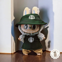 Labubu handmade doll starbucks clothes Doll outfit Labubu have a seat 17 cm Labubu Doll accessories Popmart Birthday gift