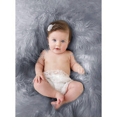 Luxury Faux Fur Baby Blanket - grey