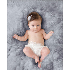 Luxury Faux Fur Baby Blanket - grey