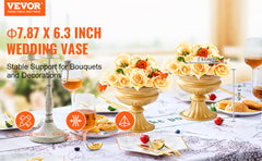 VEVOR 2/10/12PCS Tall Wedding Flower Vase Metal Centerpiece Gold Floral Arrangement Stand Display Rack for Tables Dinner Party