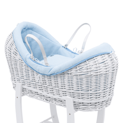 Pod Blue Waffle Moses Basket Bedding Set