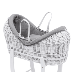 Pod Grey Waffle Moses Basket Bedding Set