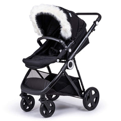 Pram Fur Hood Trim Attachment for Pushchair